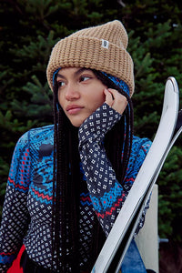 Cool Down Beanie in Camel