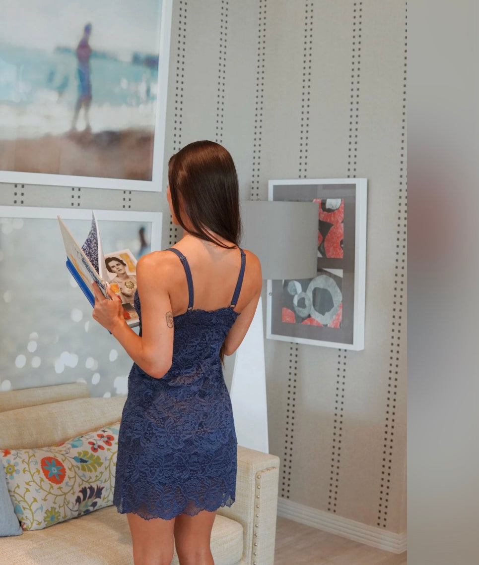 Jhansi Slip in Navy Blush Boutique AK