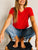 Carrie Crop Tee Boston Red