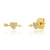 Pave Heart and Arrow Studs: Gold