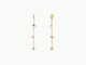 Raw Gemstone Chain Drop Earring - Peach Moonstone