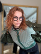 Boucle Cardigan Ivy Green / Ivory Stripe