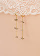 Raw Gemstone Chain Drop Earring - Rainbow Moonstone