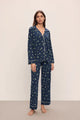 Gisele Printed Long PJ Set Apline Skier Ivory Forest Green