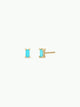 Baguette - Turquoise - Gold Earrings