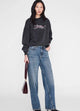 Spencer Sweatshirt Leopard Washed Black