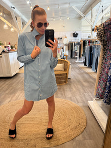 Mary Classic Shirtdress Italian Indigo Denim