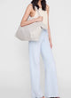 Leo Canvas Tote Washed White Leopard