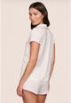 Frida Shortie PJ Set Ivory Pink Nectar