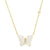Mother of Pearl Butterfly Necklace: Gold