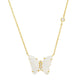 Mother of Pearl Butterfly Necklace: Gold