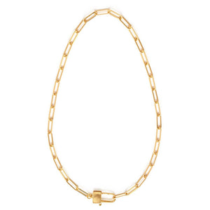 Paperclip Chain, Padlock Clasp Statement Chain