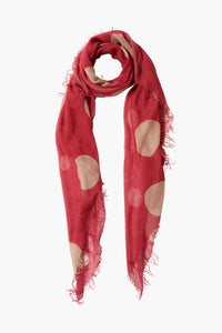 Red Creme Cashmere Silk Scarf