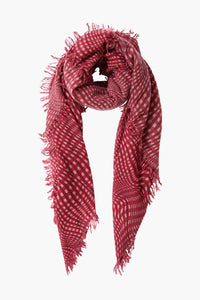 Red Creme Combo 100% Cashmere Scarf