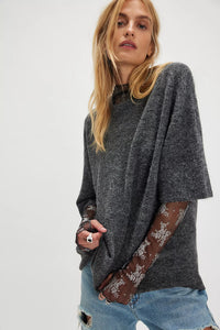 Margot Sweater Tee Heather Charcoal