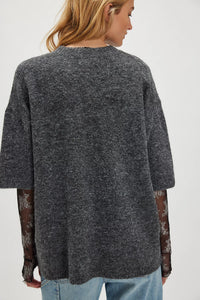 Margot Sweater Tee Heather Charcoal