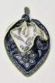 Carmen Knitted Triangle Scarf Denim Jeans