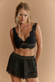 Petal Party Plunge Bralet Black
