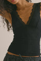 Loved You First Lace Tank Black