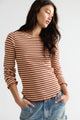 Easy Does It Striped Tee Brown Combo