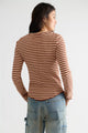 Easy Does It Striped Tee Brown Combo