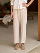 Penny Patch Pocket Sweatpants Vintage White Camel Stripe