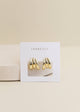 Gold Three Hoop Huggie - Earring
