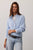 Tucked Henley Pullover Blue Snowflake Combo