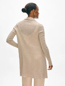 Cashmere Trapeze Cardigan in Sand Whisper Heather