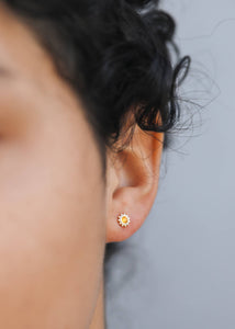 Sun Studs - Amber - Earring