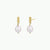 Rectangle Pearl Drop - Gold Earrings
