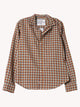 Barry Tailored Button-Up Shirt Small Brown Yellow Check