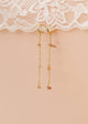 Raw Gemstone Chain Drop Earring - Peach Moonstone