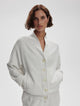 Celeste Button Front Sweatshirt in Ivory Marl