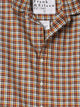 Barry Tailored Button-Up Shirt Small Brown Yellow Check