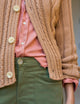Mini Cotswolds Cable Cardigan Camel