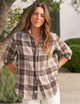 Eileen Relaxed Button-Up Shirt Brown Plaid
