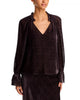 Emerson L/S Peasant Blouse Dark Chocolate