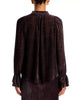 Emerson L/S Peasant Blouse Dark Chocolate