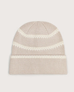 Ronan Stitch Stripe Beanie Silver Birch