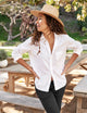 Eileen Relaxed Button Down in Casual Cotton White
