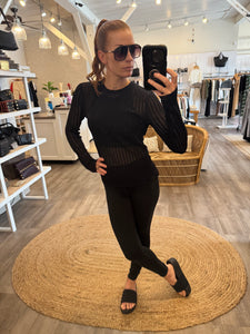 Paperfine Lace Stitch Top Black