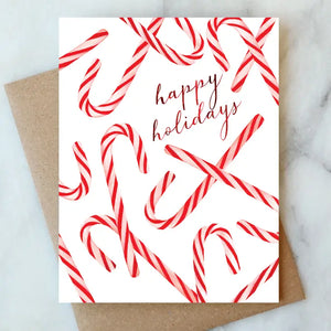 Candy Cane Greetings Card