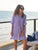 Rosemary Short Sleeve Shirtdress Blue Red Textured Stripe