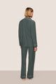 Gisele Printed TENCEL™ Modal Long PJ Set Duo Stripe Pine Ivory