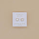 Round - Mother of Pearl Gemstone - Gold Earrings