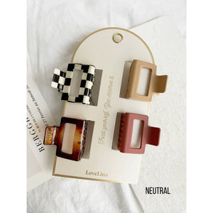 Neutral Selina 4-Pack Assorted Clips