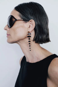 Mizumi EG-5889 Black Obsidian Agate Earrings