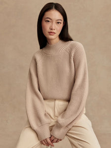 Martina High Neck Rib Knit Cement