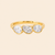 Gold Ring - Cascade Pear - White CZ: 6